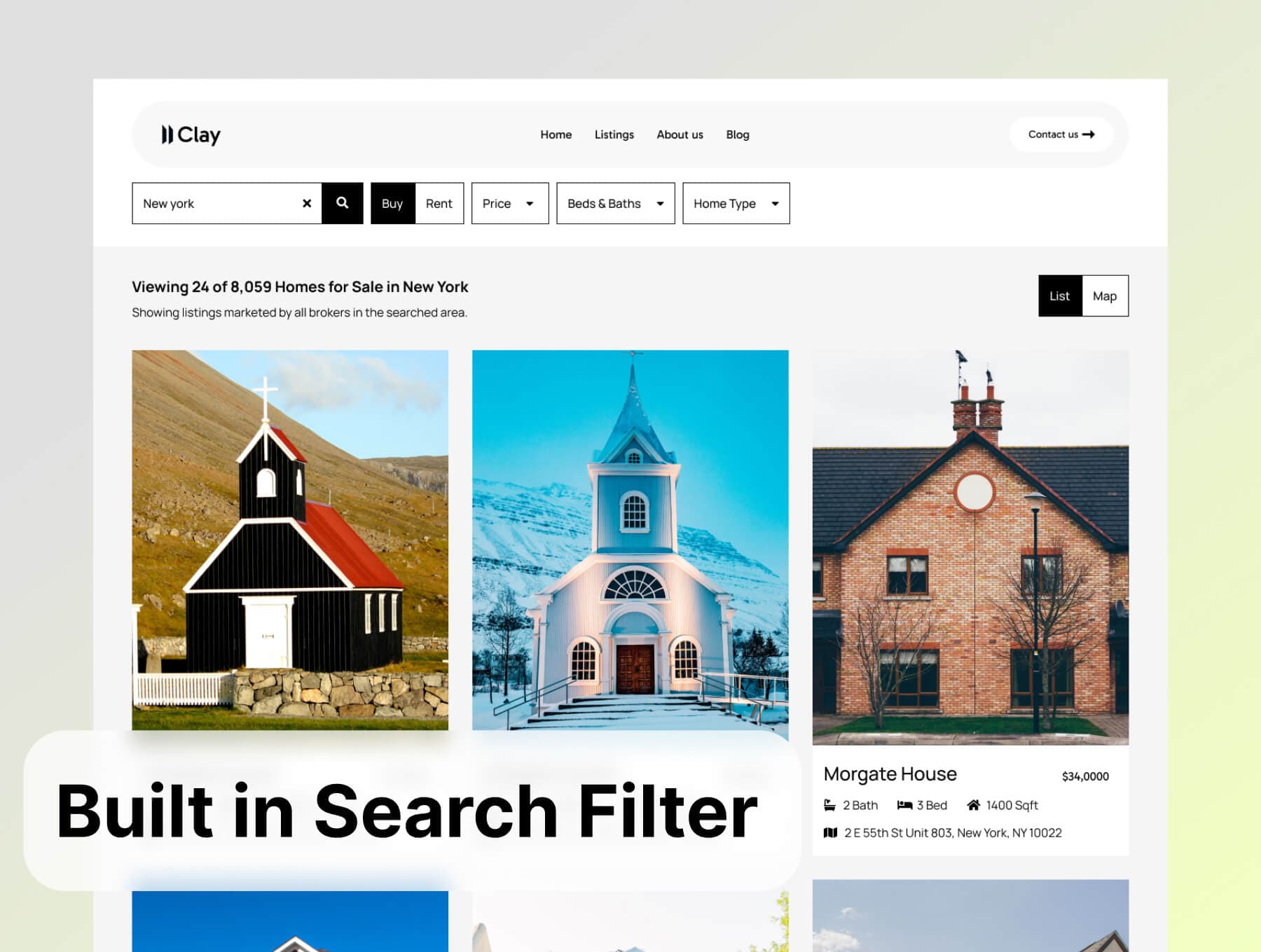 Clay - Modern Real Estate Next.js Template screenshot 3