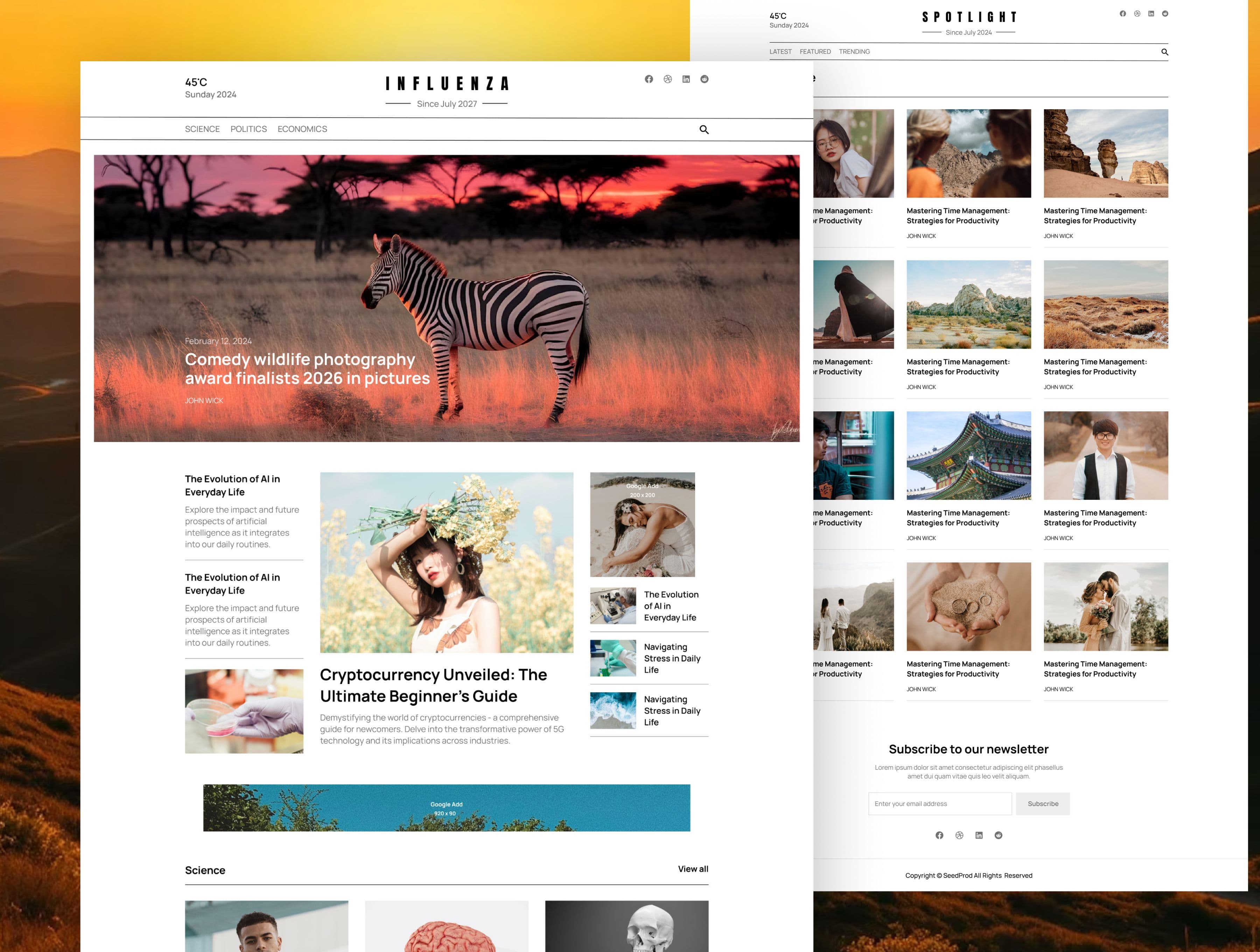 Influenza - Editorial News & Magazine Template for Next.js and Sanity screenshot 3