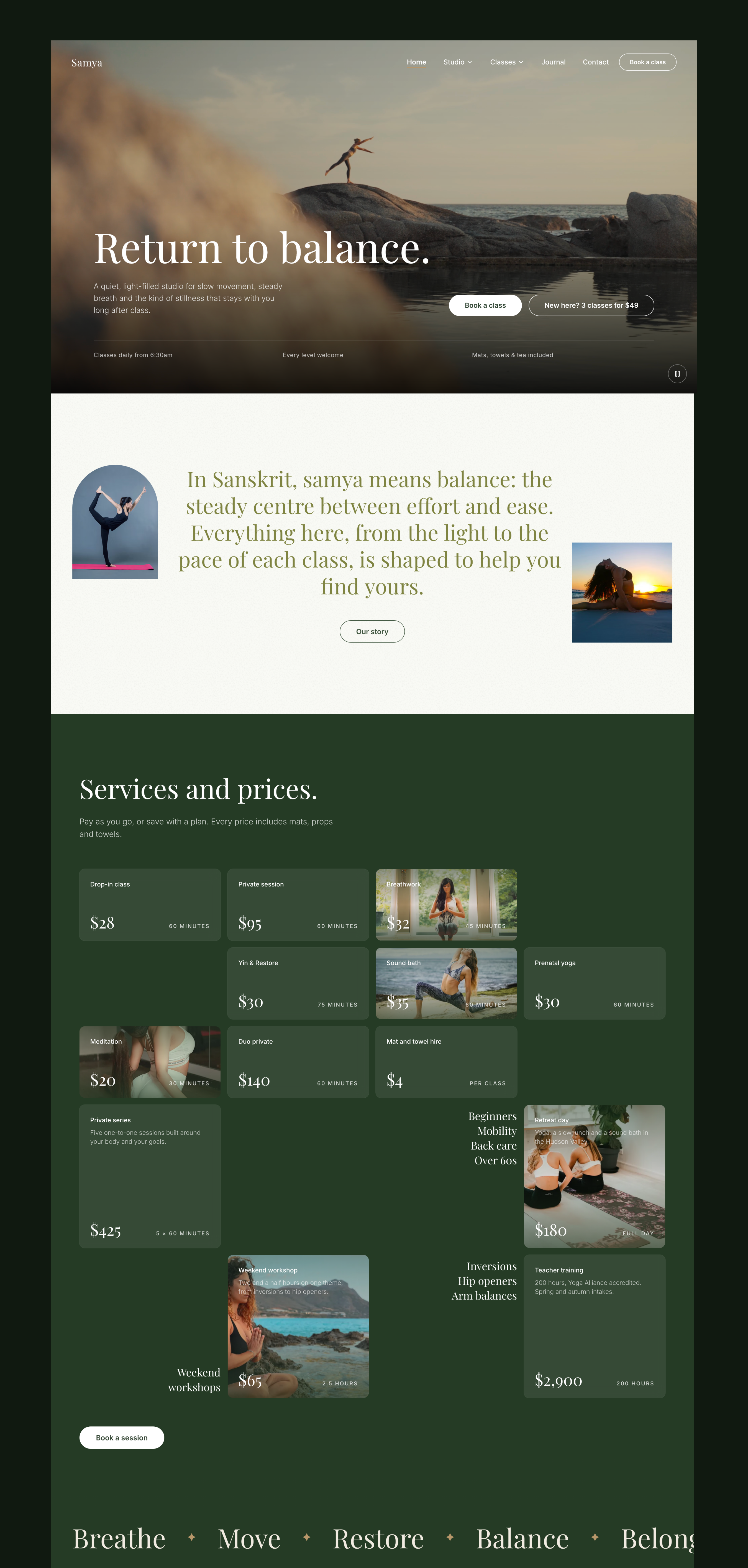 Samya - Yoga Studio Website Template screenshot 5