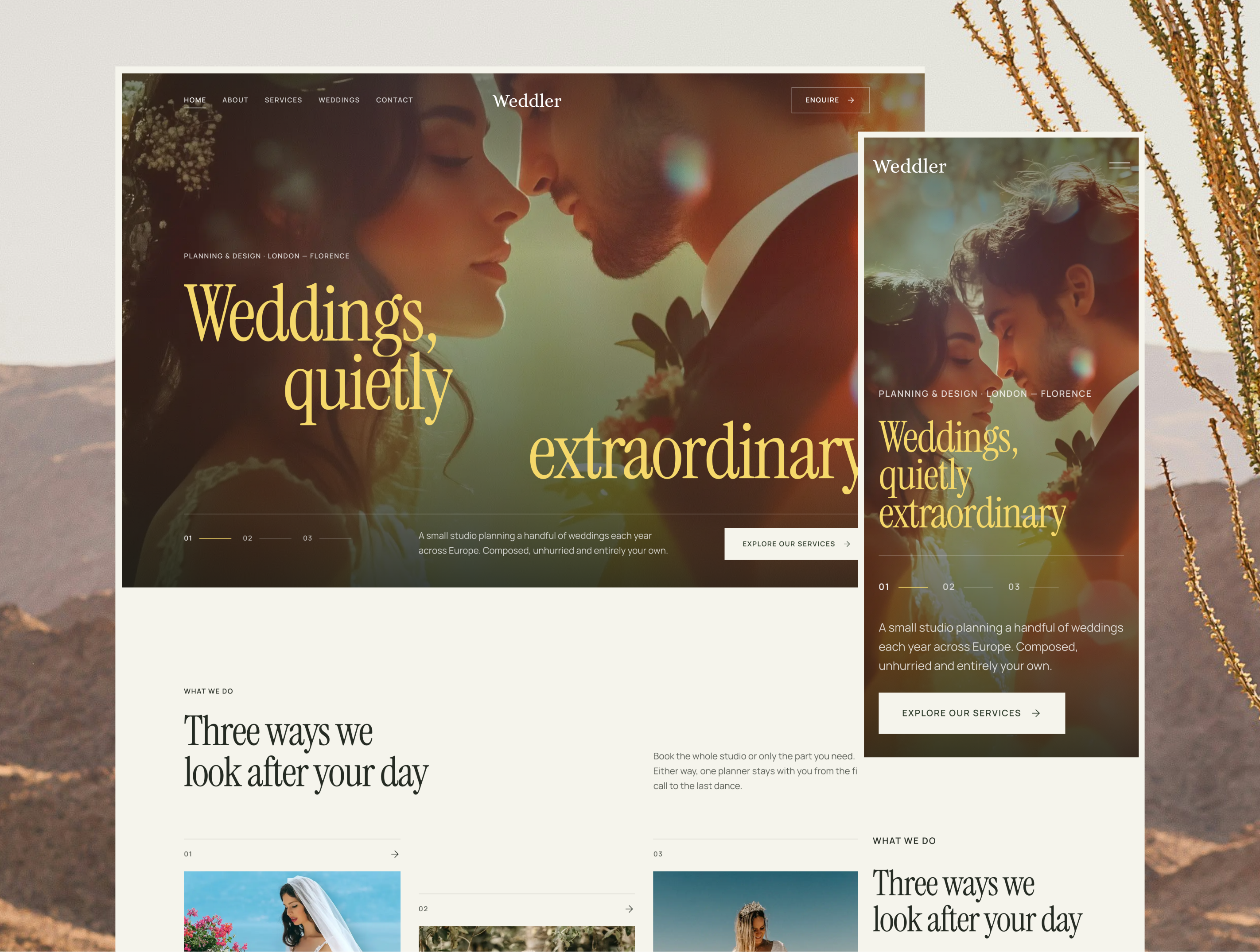 Weddler - Wedding Planner Website Template (Next.js + Sanity) screenshot 1
