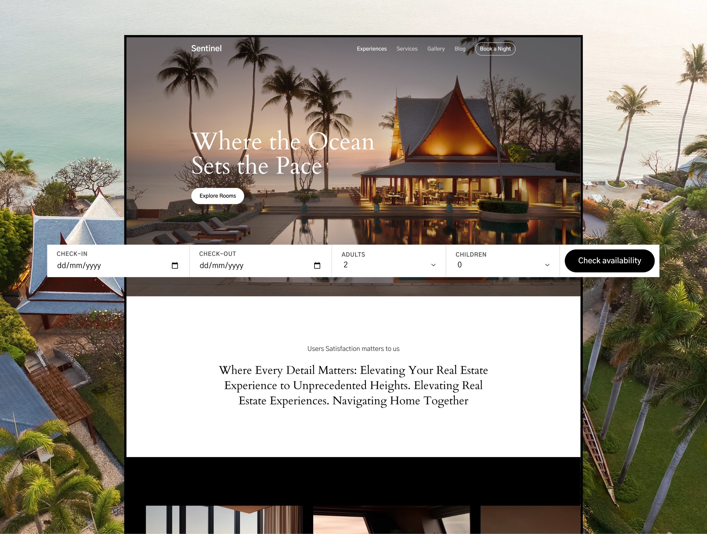 Sentinel - Luxury Hotel & Resort Template (Next.js + Sanity) screenshot 1