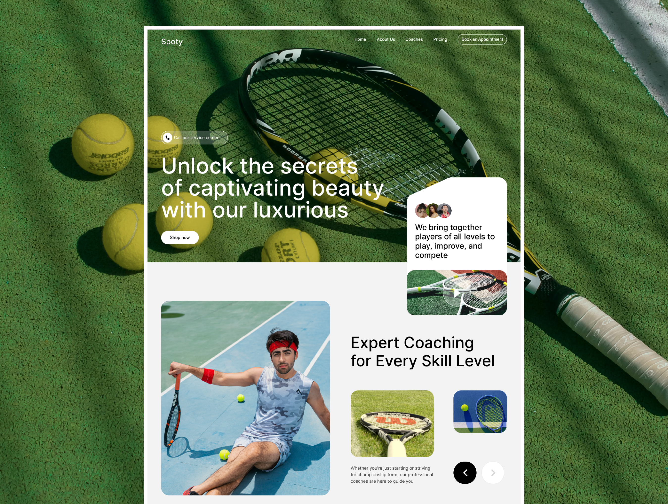 Spoty - Tennis Club & Sports Academy Template screenshot 3
