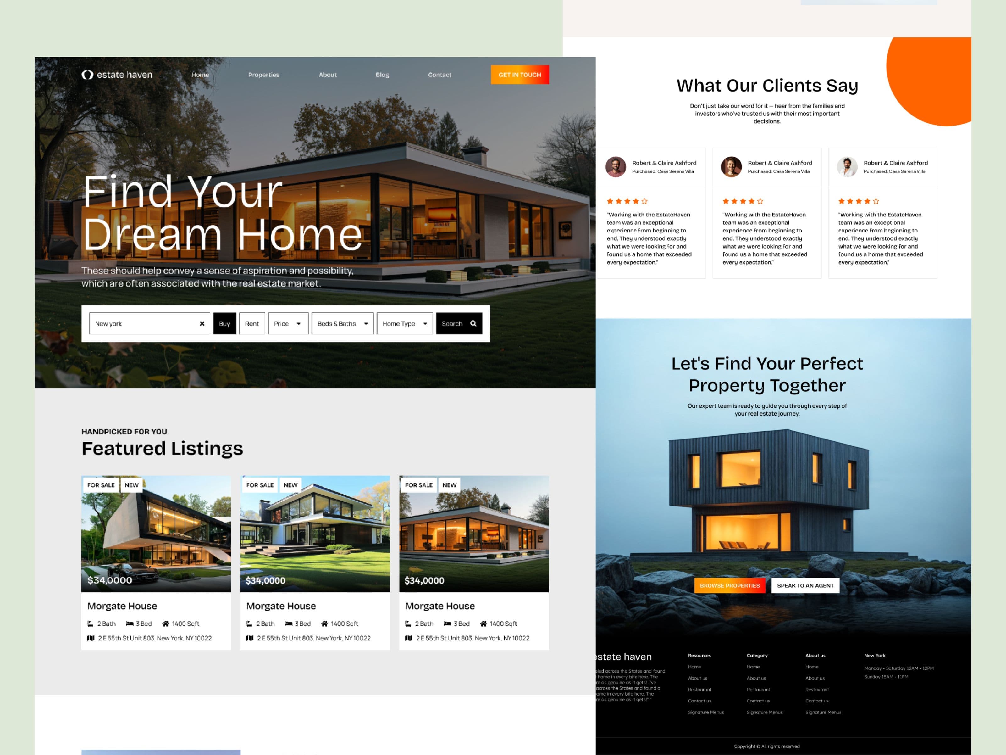 EstateHaven - Real Estate Website Template for Next.js & Sanity screenshot 1