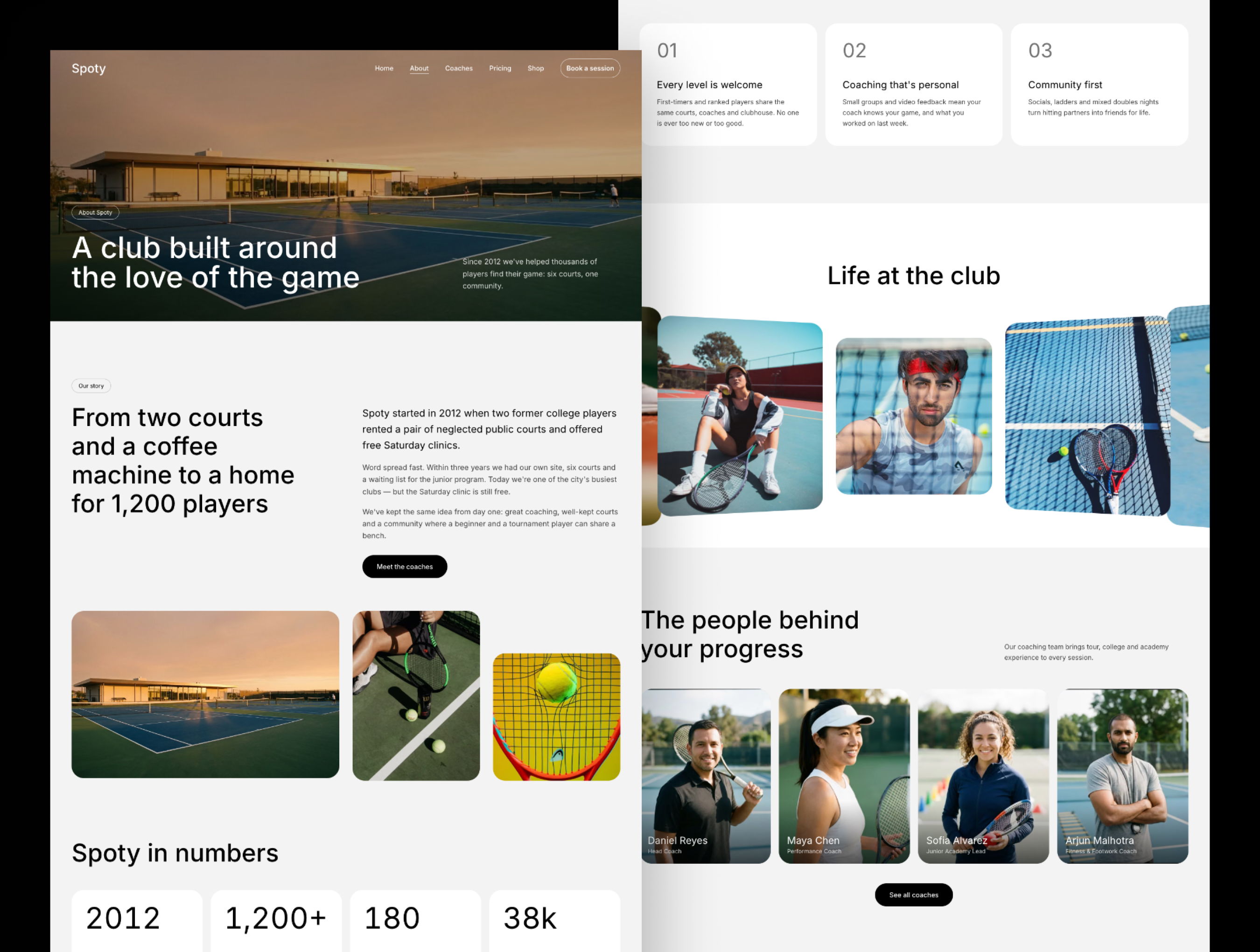 Spoty - Tennis Club & Sports Academy Template screenshot 5