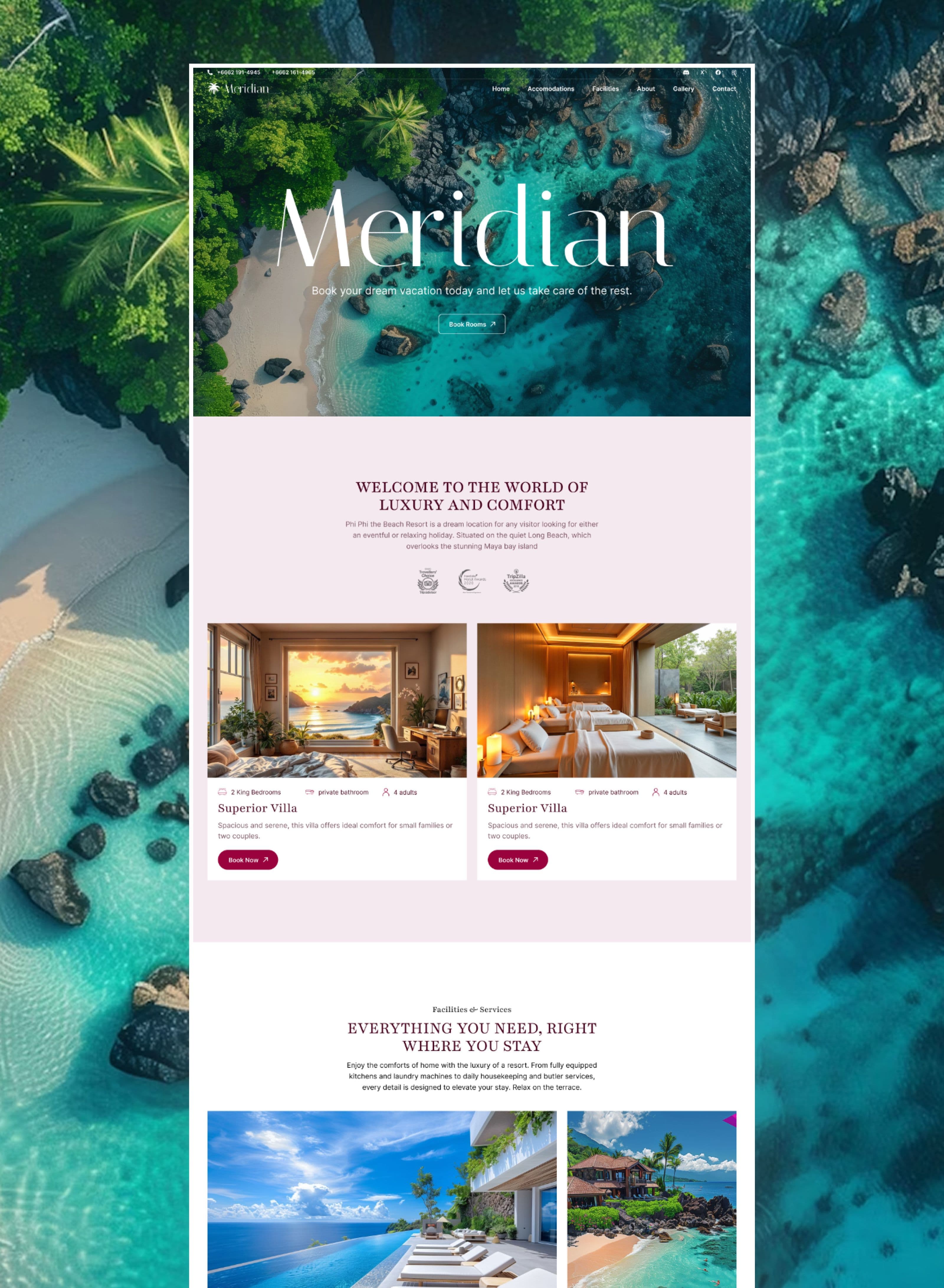 Meridian - Luxury Resort & Hotel Website Template screenshot 1