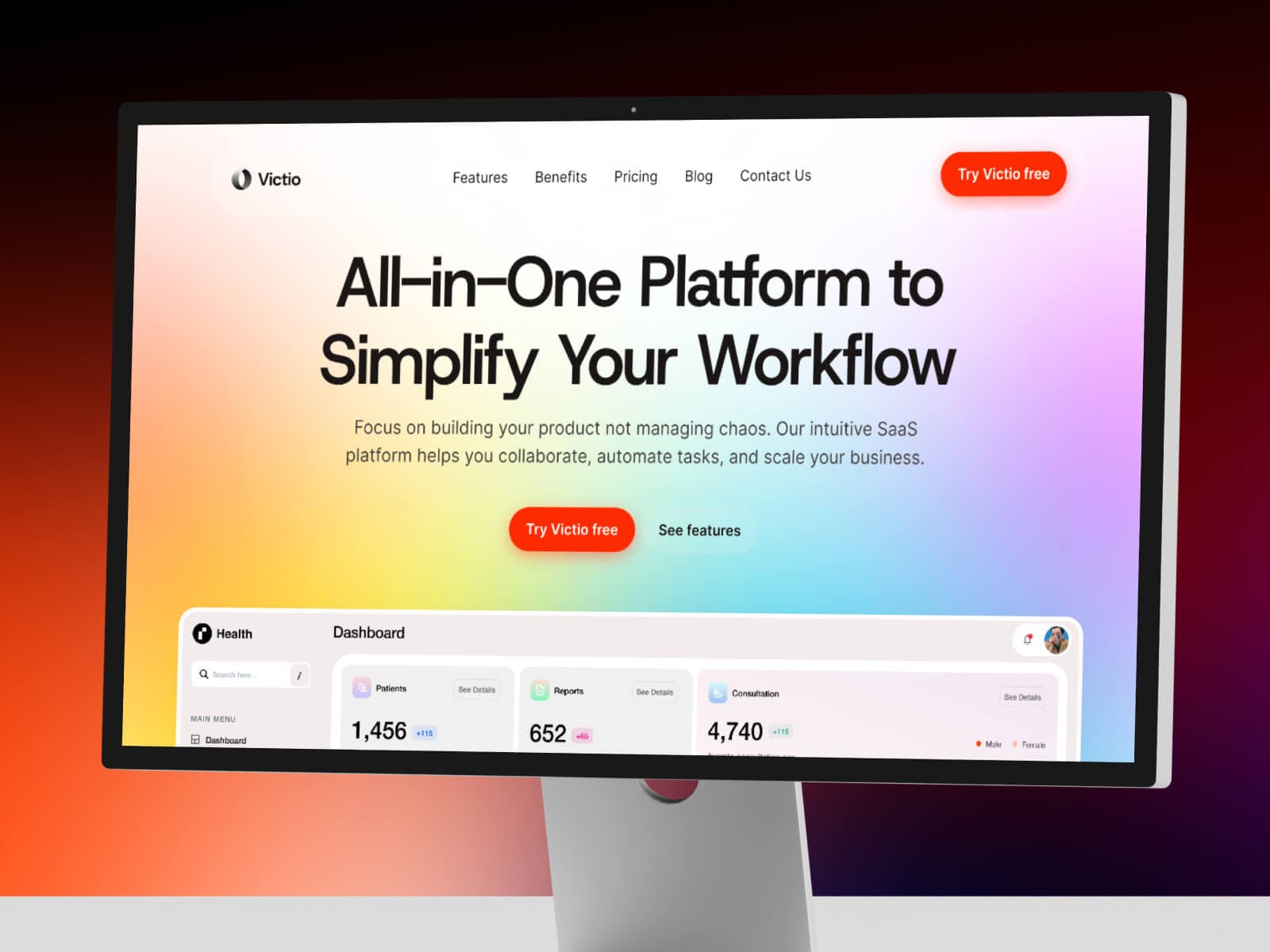Victio - Free SaaS Landing Page Template