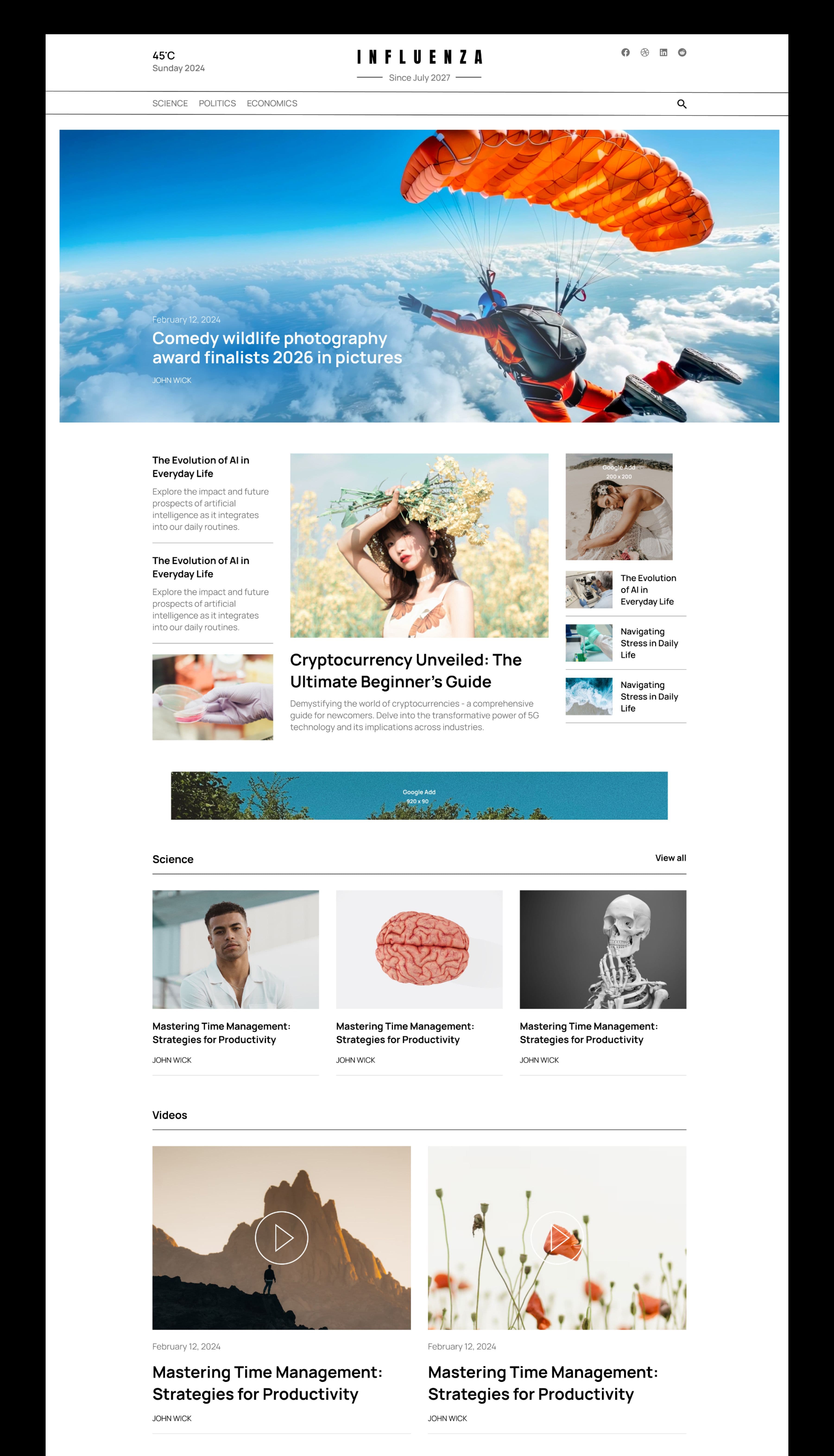 Influenza - Editorial News & Magazine Template for Next.js and Sanity screenshot 2