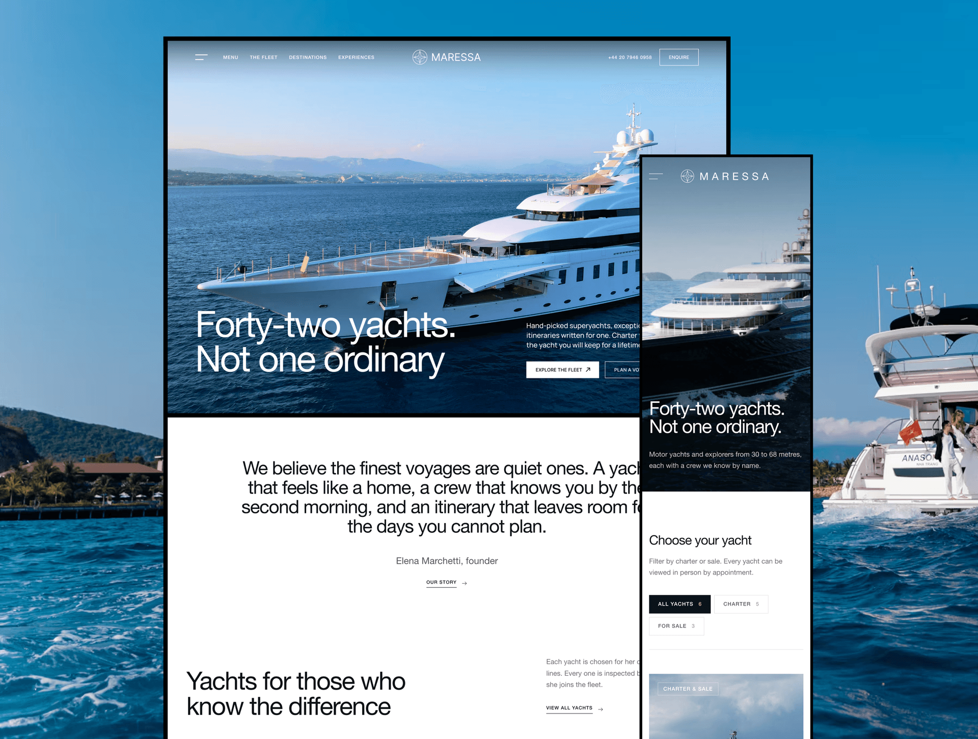 Maressa - Luxury Yacht Charter & Sales Website Template