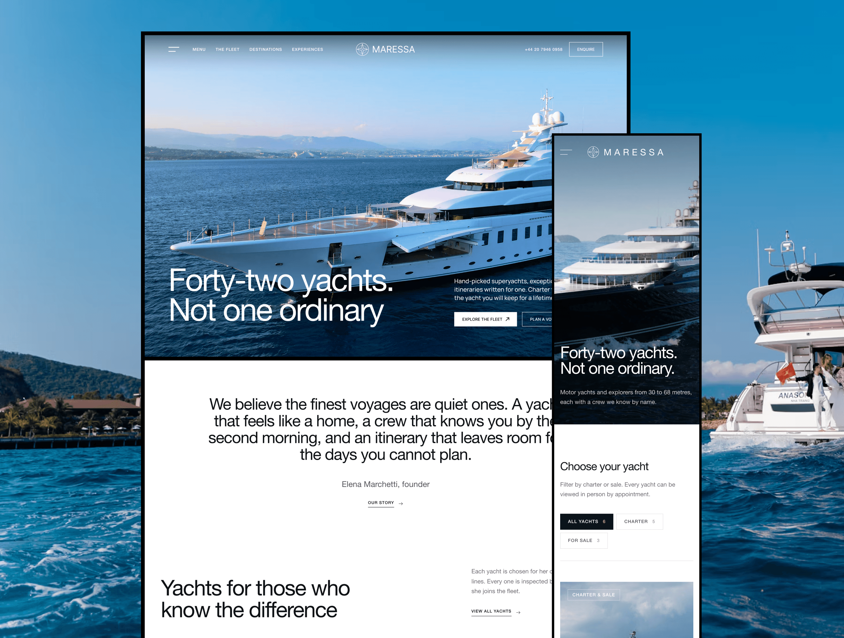 Maressa - Luxury Yacht Charter & Sales Website Template screenshot 3