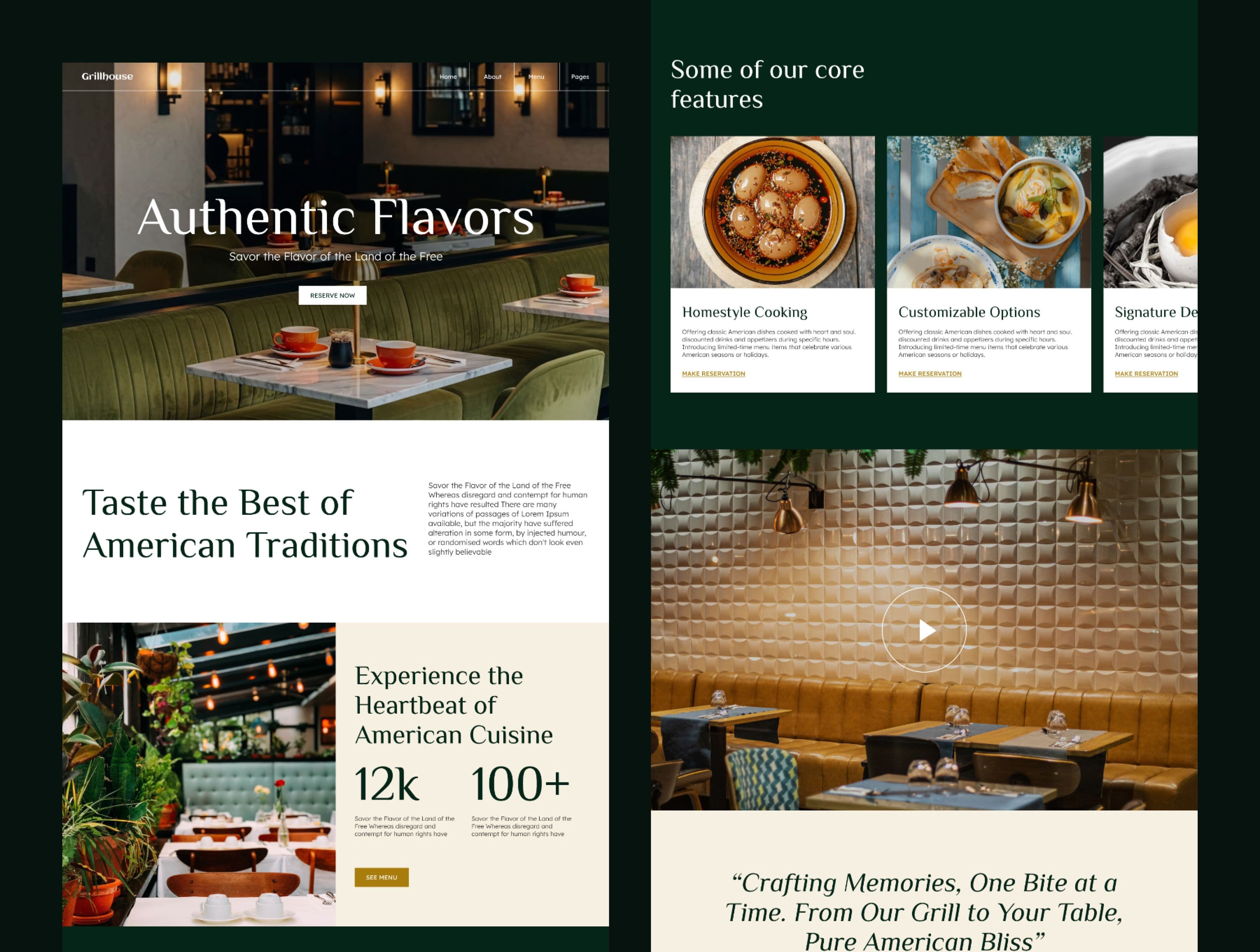 Grillhouse - Modern Restaurant Website Template screenshot 2