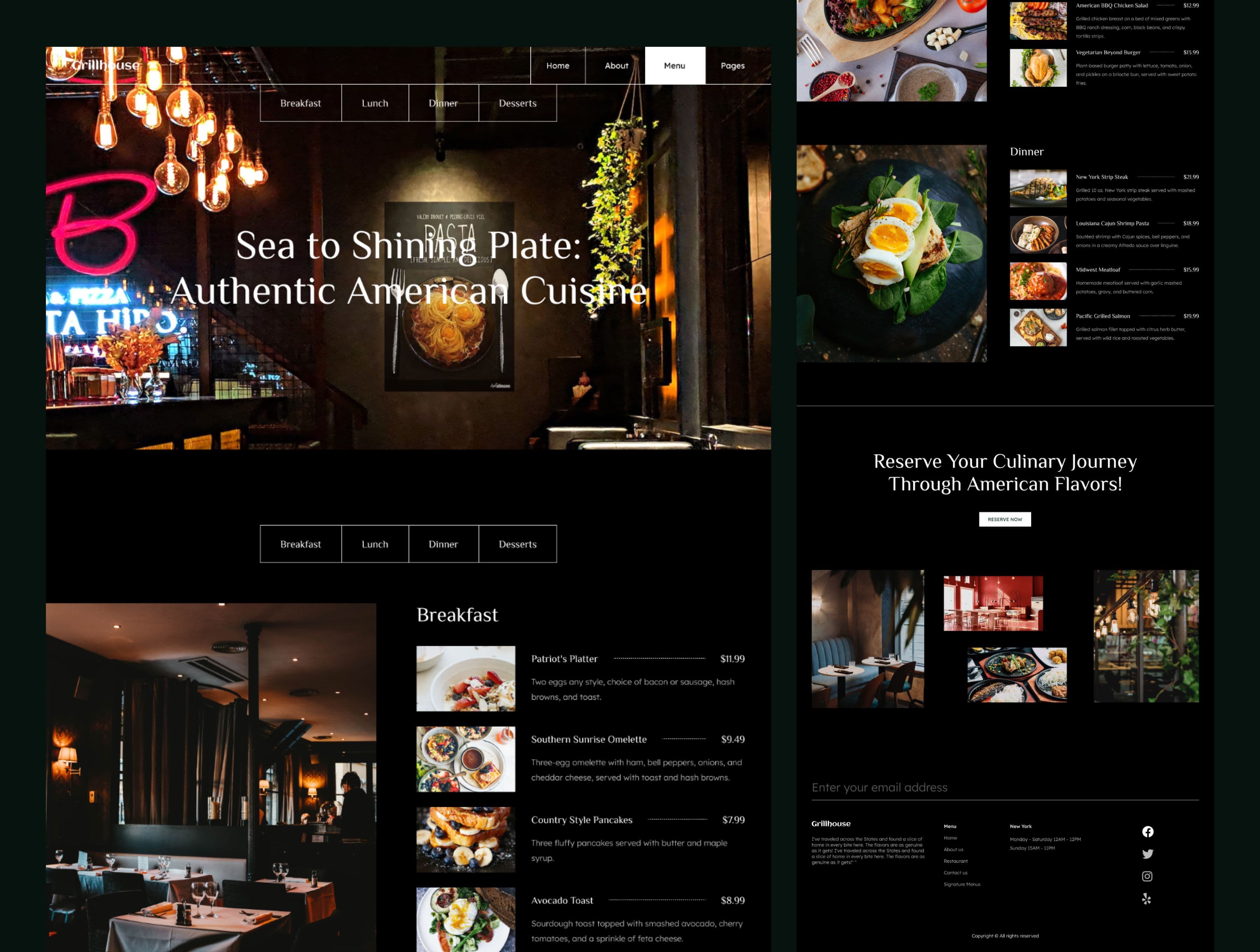 Grillhouse - Modern Restaurant Website Template screenshot 3