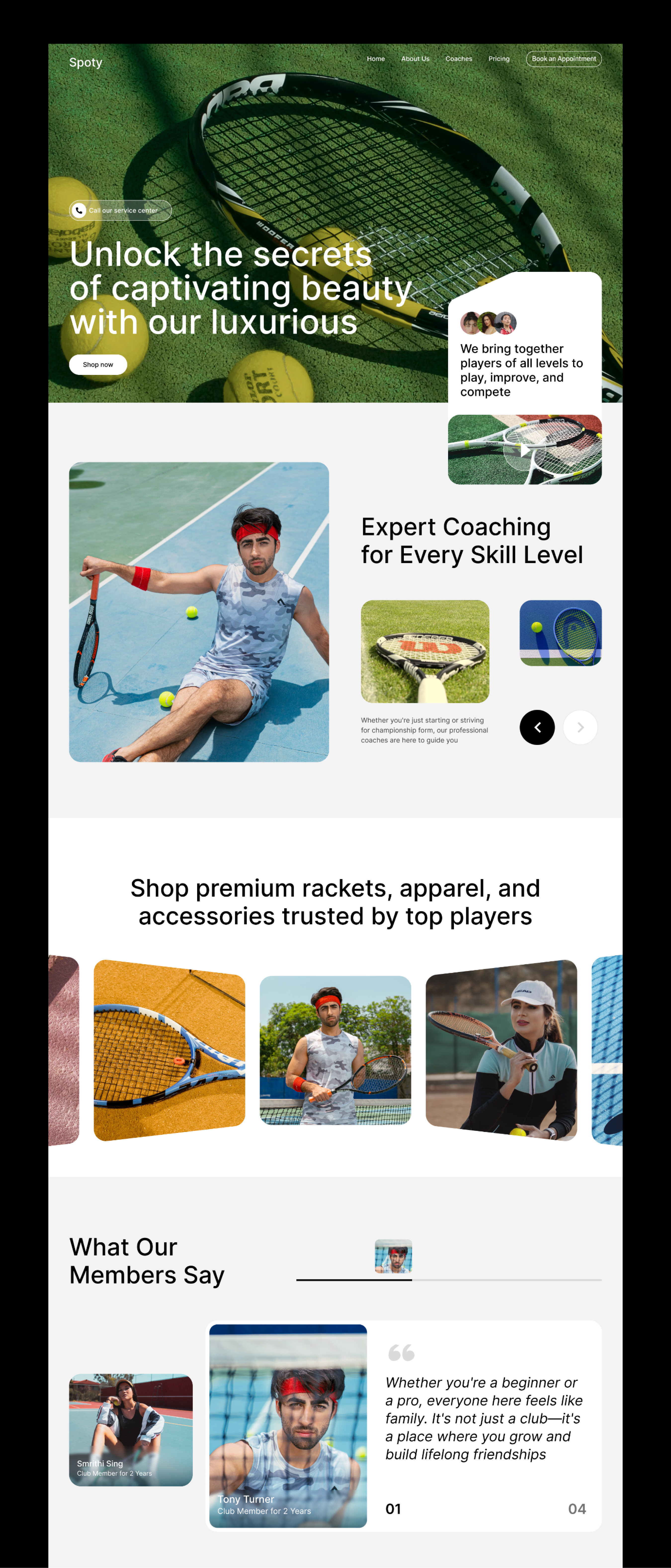 Spoty - Tennis Club & Sports Academy Template screenshot 4