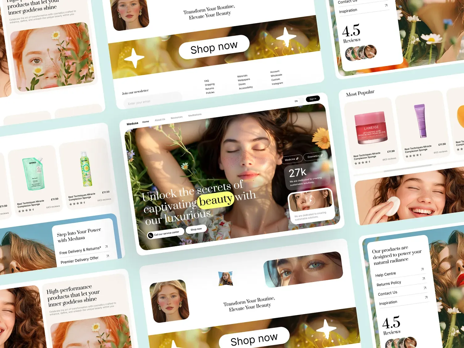 Medusa - Beauty & Cosmetics Website Template screenshot 1