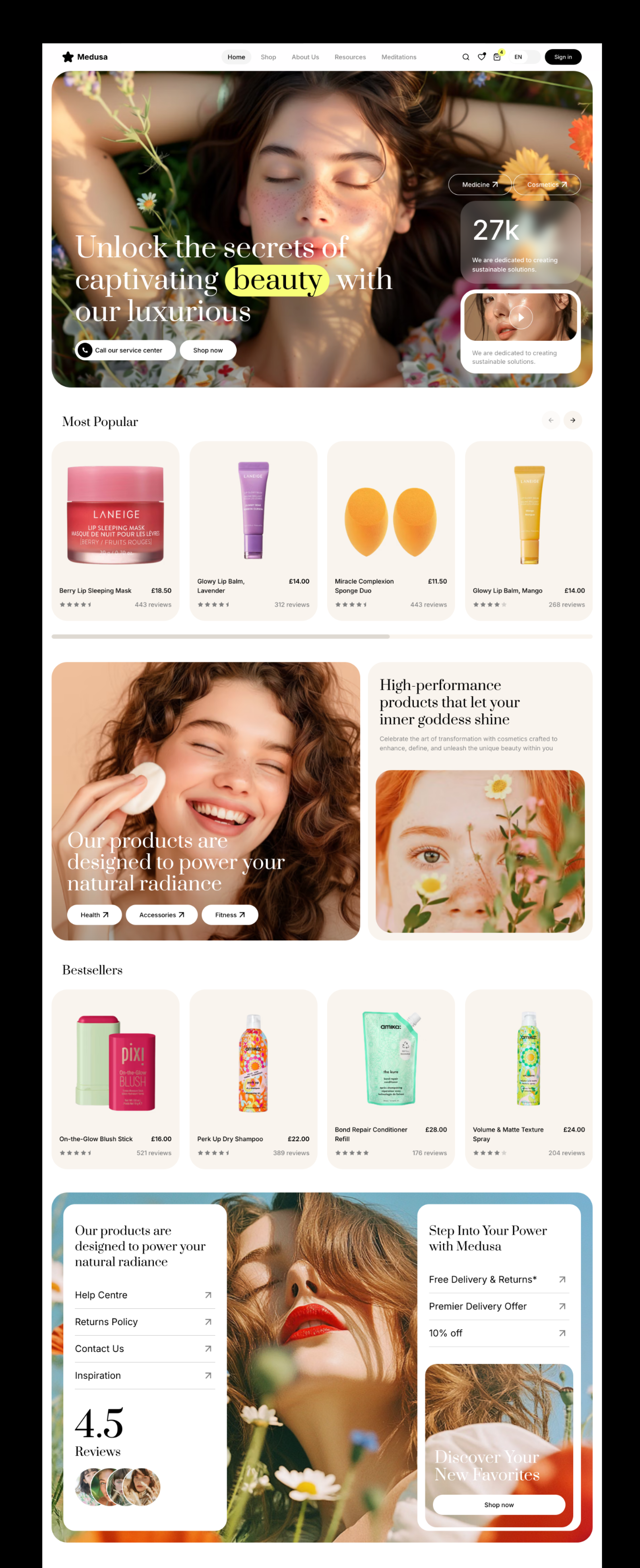 Medusa - Beauty & Cosmetics Website Template screenshot 9