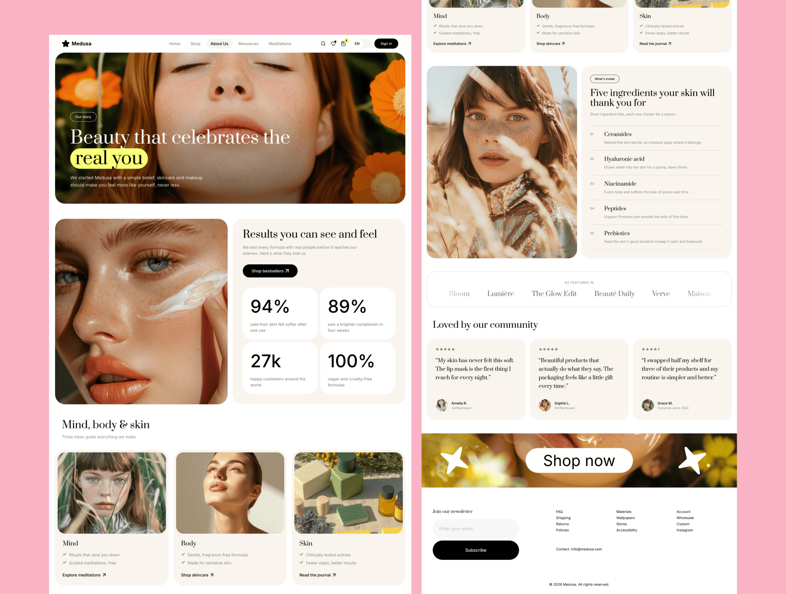 Medusa - Beauty & Cosmetics Website Template screenshot 3