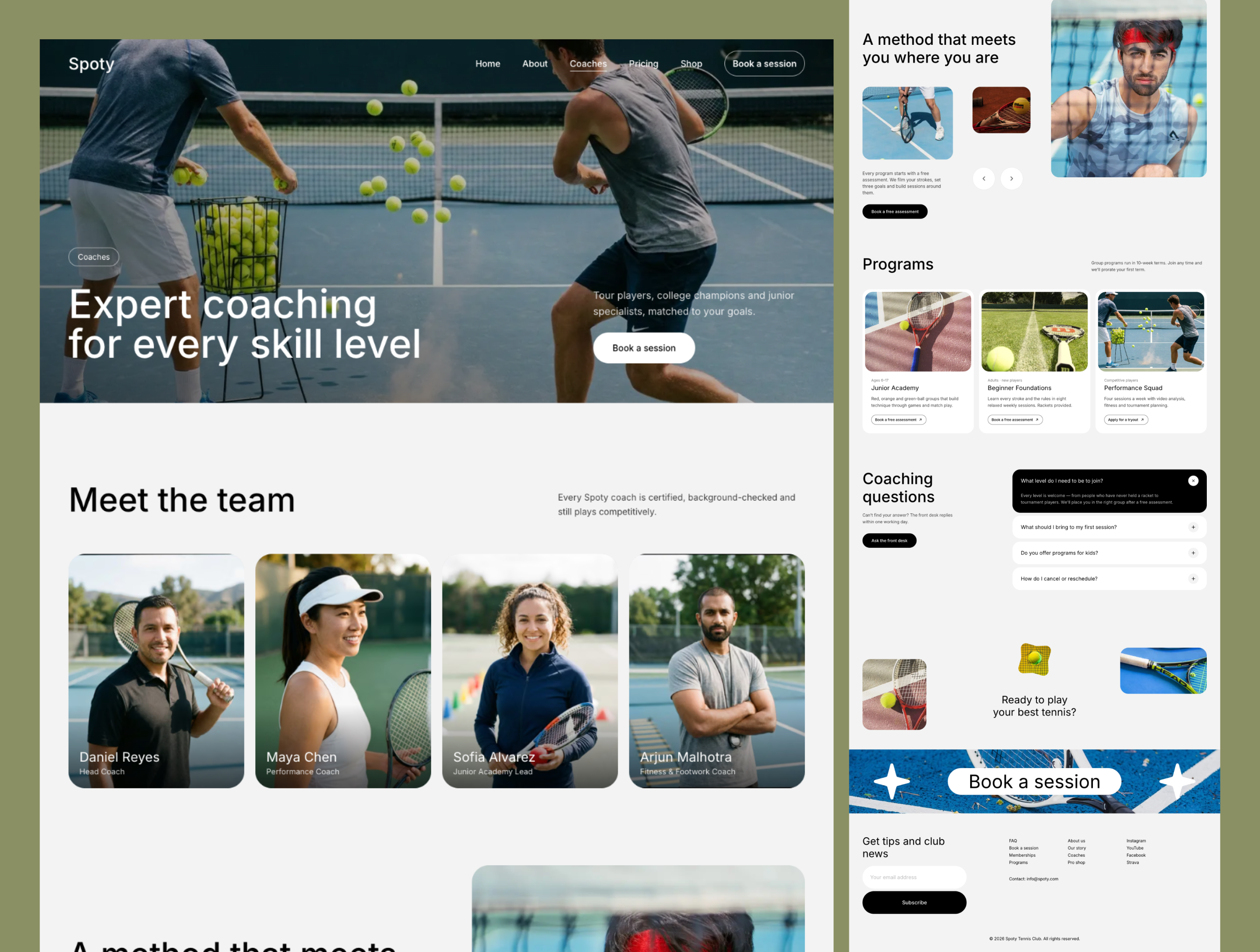 Spoty - Tennis Club & Sports Academy Template screenshot 2