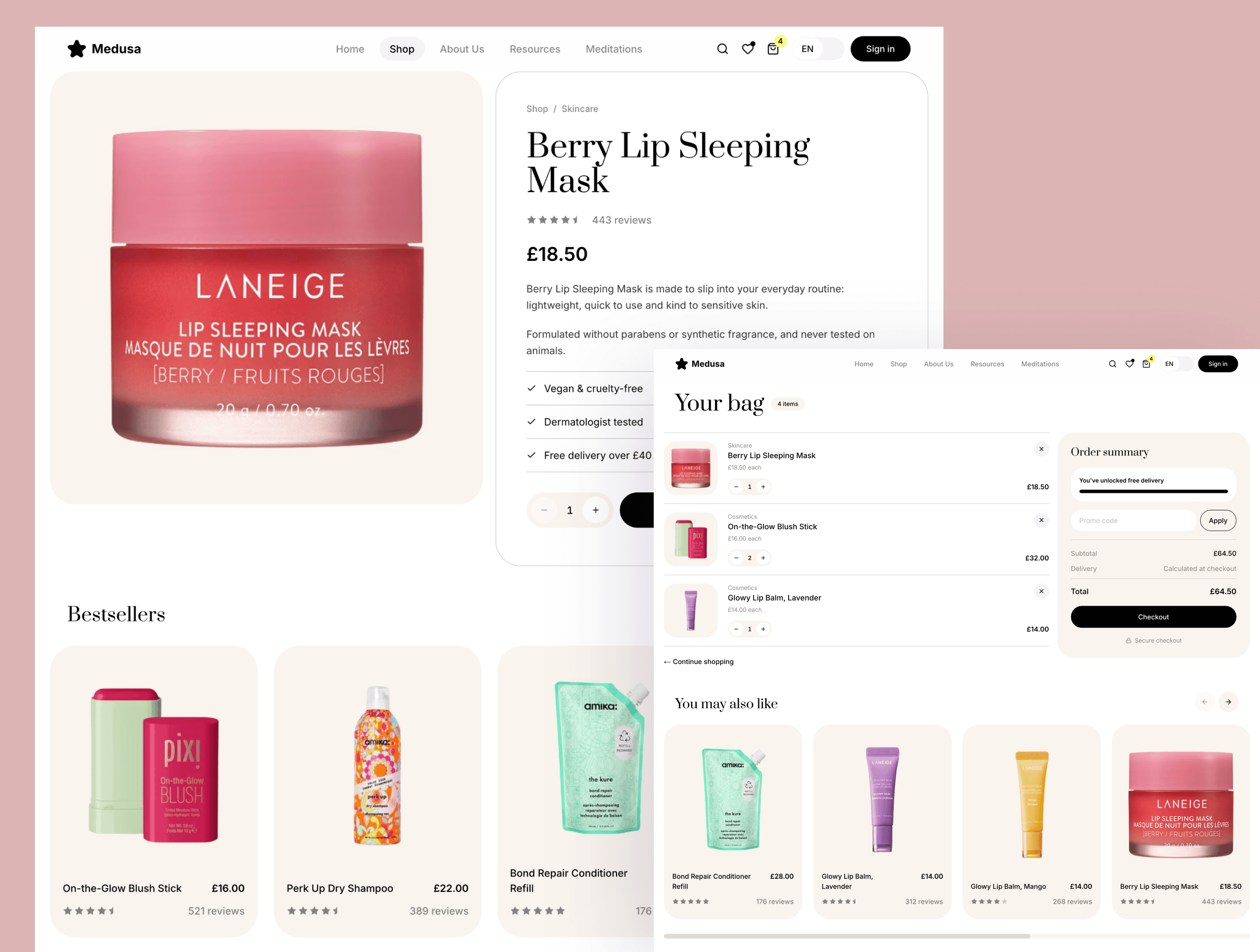 Medusa - Beauty & Cosmetics Website Template screenshot 5
