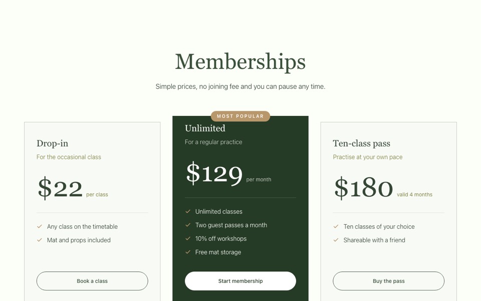 Membership Pricing