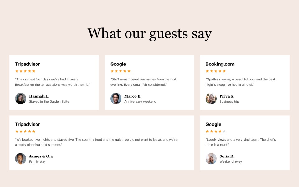 Reviews Masonry Grid