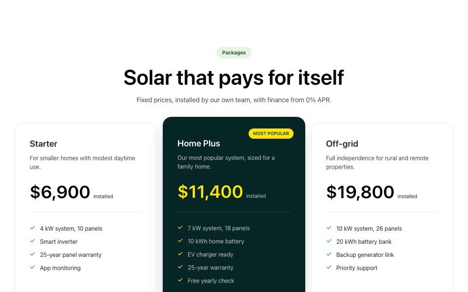 Package Pricing